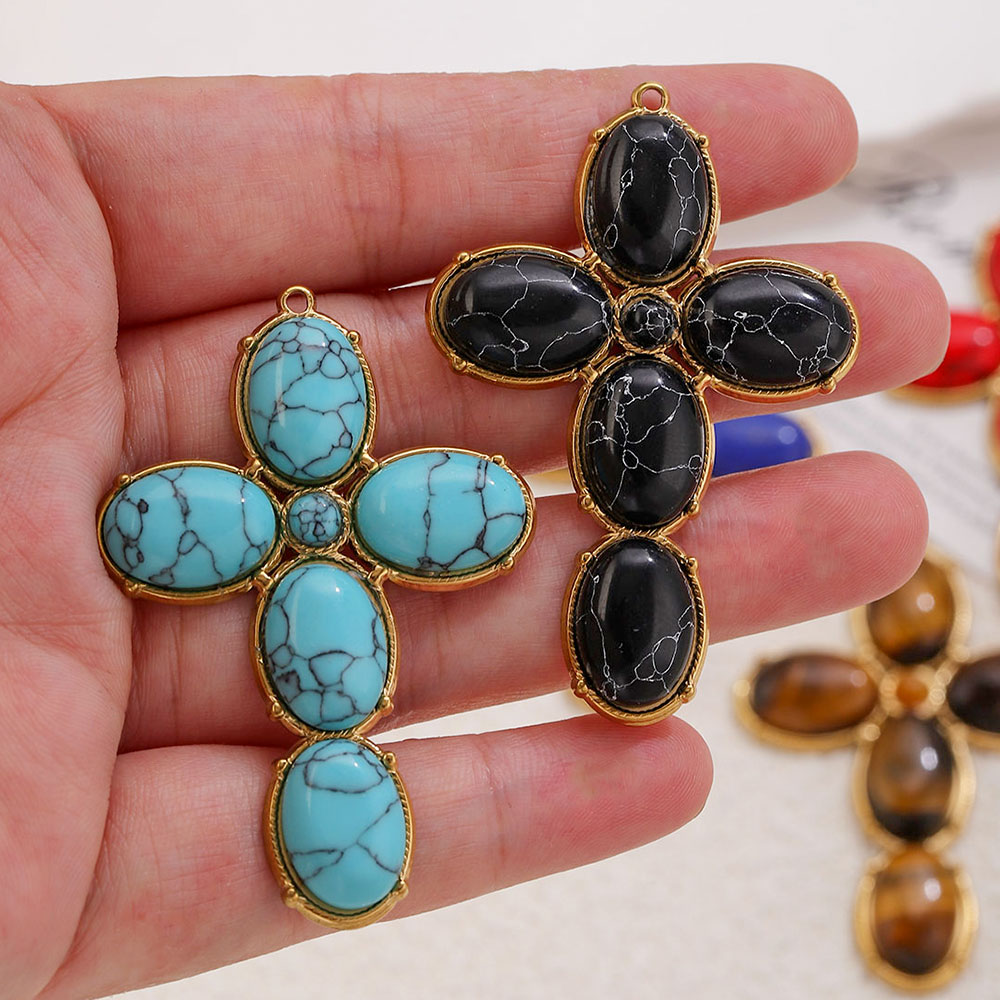 Vintage Fashion Jewelry - 스테인리스 스틸 참 빈티지 대형 십자가