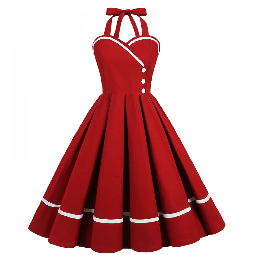 Vintage Fashion Women Dresses - 할로윈 50s 60s 80s 레트로 드레스