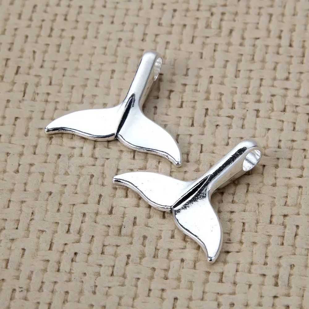 Vintage Fashion Jewelry - 5/10개 앤틱 실버 도금된 고래 꼬리