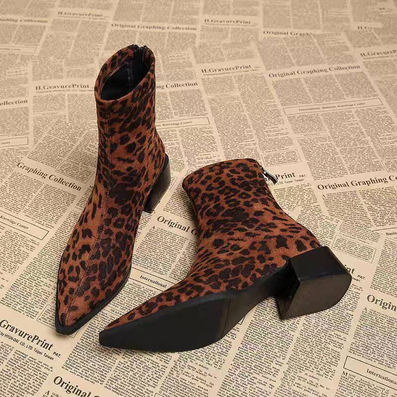 Vintage Fashion Women Dresses - 새로운 낮은 굽 여성 모던 앵클