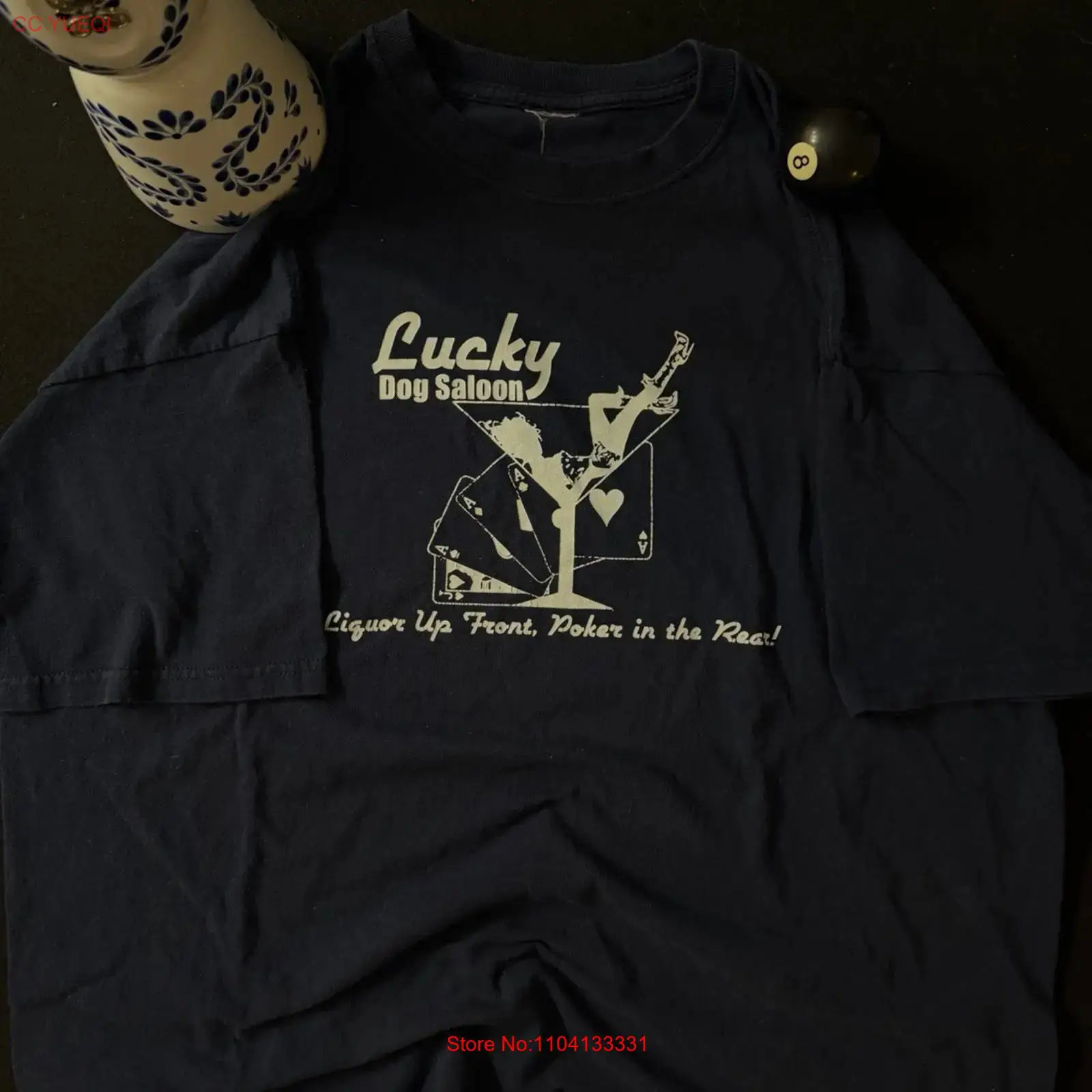 Vintage Vegas Fashion - 빈티지 1990년대 러키 도그 살룬 티셔츠