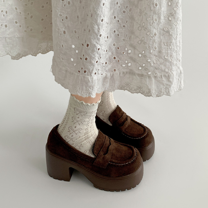 빈티지 여성 청키 로퍼 슈즈 간결한 디자인의 얕은 슬립 - Vintage Fashion Women Dresses 리뷰 및 가격