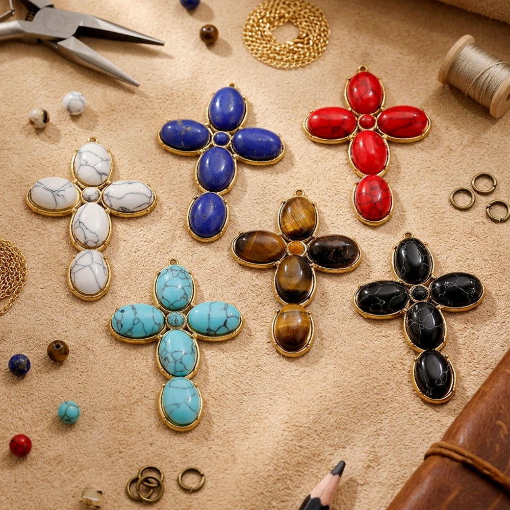 스테인리스 스틸 참 빈티지 대형 십자가 펜던트 참 장식 - Vintage Fashion Jewelry 리뷰 및 가격
