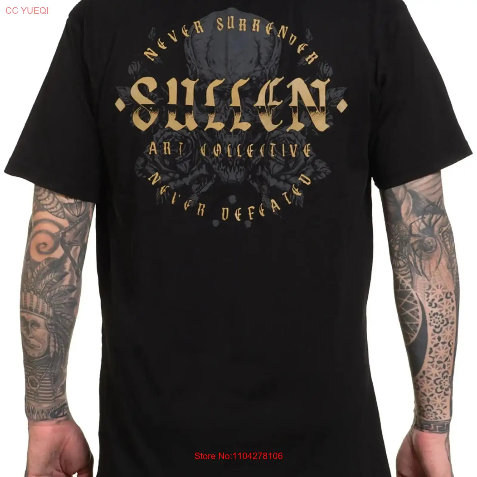 Sullen Men's Never Defeated 프리 - Vintage Fashion Logos 리뷰 및 가격