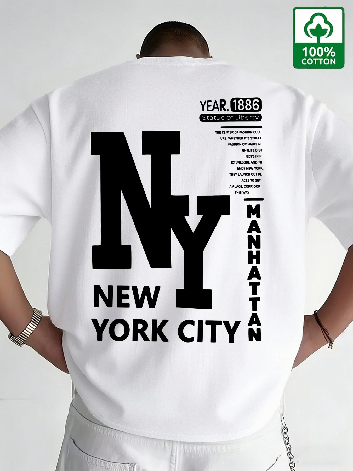 남성용 NYC 티셔츠 코튼 뉴욕시 레터 그래픽 프린트  - Vintage Fashion Nyc 리뷰 및 가격