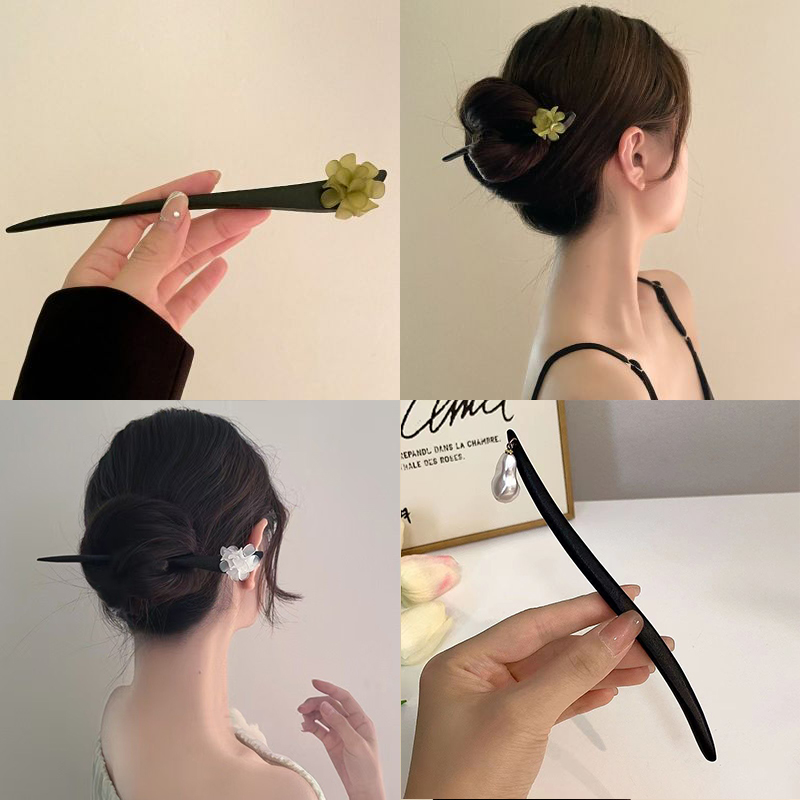 빈티지 중국 스타일 나무 꽃 머리 스틱 여성을위한 진주 - Vintage Fashion Jewelry 리뷰 및 가격