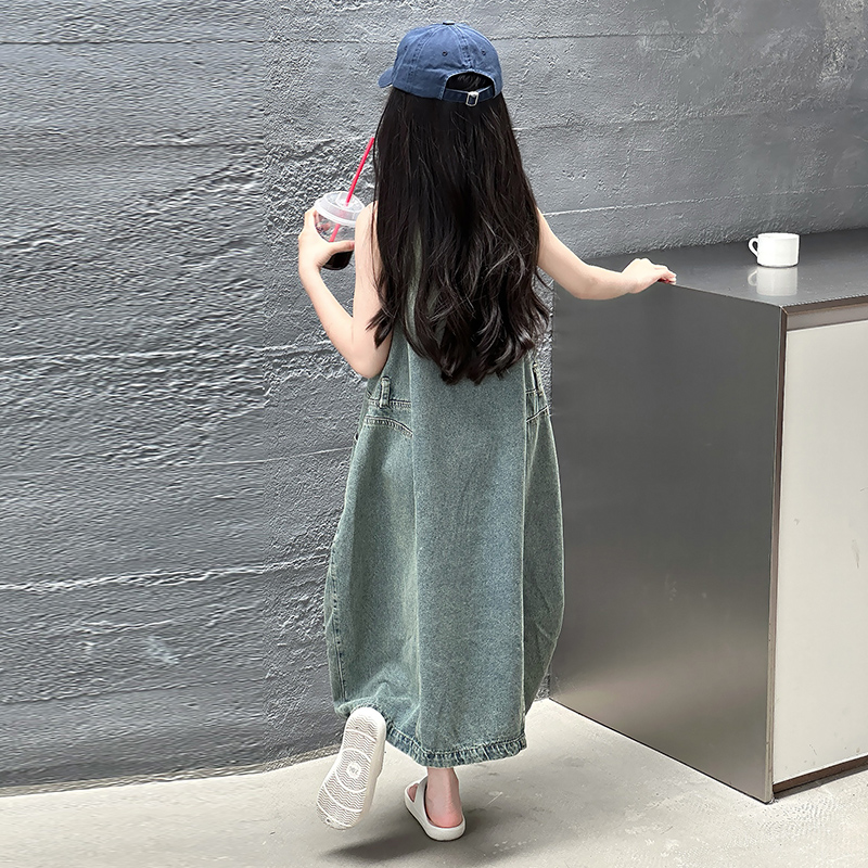 빈티지 블루 어린이 소녀 고품질 민소매 데님 드레스 s - Vintage Fashion Outfit 리뷰 및 가격