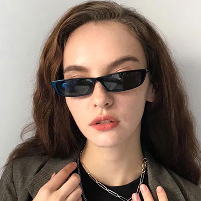 작은 직사각형 선글라스 패션 여성 레트로 작은 프레임  - Vintage Fashion Images 리뷰 및 가격