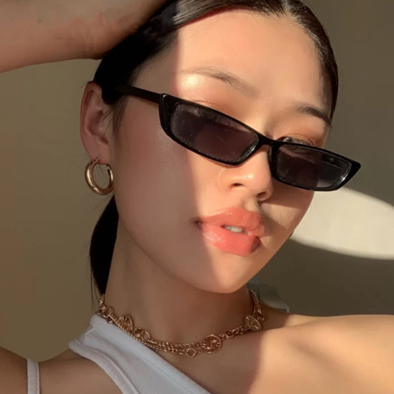 작은 직사각형 선글라스 패션 여성 레트로 작은 프레임  - Vintage Fashion Images 리뷰 및 가격